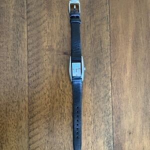 Fossil Black Leather Strap Watch